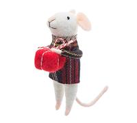 Sass & Belle Tartan Mouse Standing Felt Decoration