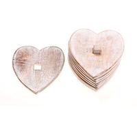 Sass & Belle Wooden Brown Heart Coasters - Set of 6