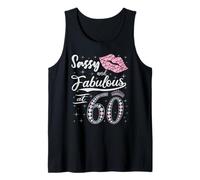 Sassy And Fabulous At 60 60Th Pink Crown Lips Women Birthday Tank Top
