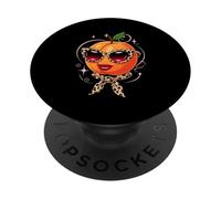 Sassy Apricot With Leopard Sunglasses & Scarf PopSockets Adhesive PopGrip