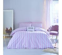 Sassy B Bedding Stripe Tease Reversible Double Duvet Cover Set with Pillowcases Pink