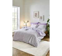 Sassy B Bedding Stripe Tease Reversible Single Duvet Cover Set with Pillowcase Lilac