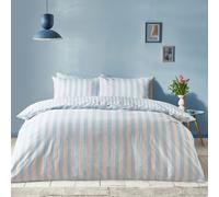Sassy B Stripe Tease Reversible Duvet Cover Set Blue - Double - Blue