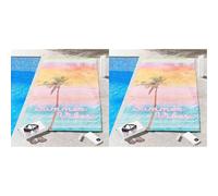 Sassy B Summer Vibes Cotton 76x160cm Beach Towel White (Pack of 2)