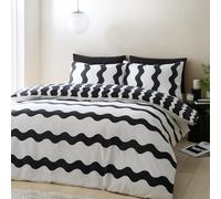 'Waves' Reversible Duvet Cover Set Sassy B Black Double