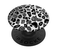 Sassy Black and White Leopard Print Cheetah for Girls Women PopSockets PopGrip: Swappable Grip for Phones & Tablets