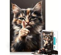 Sassy Cat Giving A Warning Jigsaw Puzzle 1000 Piece for Teenagers Brain Workout Toy Serene Time Art Assembly Seasonal Gift (38x26cm)