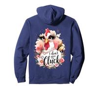 Sassy Chicken I Don't Give A Cluck Funny Glam Farm Animal Pullover Hoodie