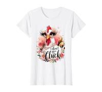 Sassy Chicken I Don't Give A Cluck Funny Glam Farm Animal T-Shirt