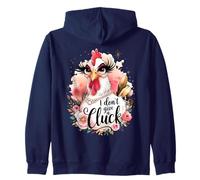 Sassy Chicken I Don't Give A Cluck Funny Glam Farm Animal Zip Hoodie