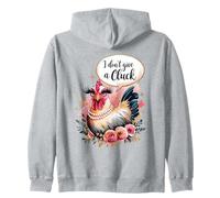 Sassy Chicken I Don't Give A Cluck Funny Glam Farm Animal Zip Hoodie