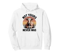 Sassy Cow Retro Sunset, Not Yours Never Was, Animal Rights Pullover Hoodie