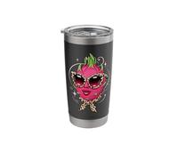 Sassy Dragon Fruit with Leopard Sunglasses & Scarf Stainless Steel Insulated Tumbler