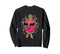 Sassy Dragon Fruit With Leopard Sunglasses & Scarf Sweatshirt