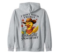 Sassy Duck Cowboy Hat I Shut The Power Off Zip Hoodie