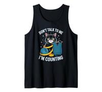 Sassy Feline Counting Stitches Yarn Crafter Pun Sayings Tank Top