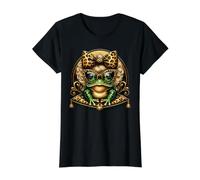 Sassy Frog Diva Leopard Print Eyewear Bow Value Graphic T-Shirt, Women, Black, XS