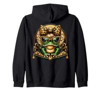 Sassy Frog Diva Leopard Print Eyewear Bow Zip Hoodie
