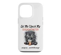 Sassy Funny Cat Adult Humor Check My Shitometer Frazzled Case for iPhone 13 Pro
