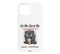 Sassy Funny Cat Adult Humor Check My Shitometer Frazzled Case for iPhone 15