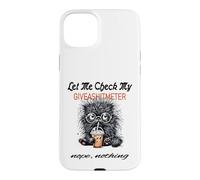 Sassy Funny Cat Adult Humor Check My Shitometer Frazzled Case for iPhone 15 Plus