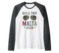 Sassy Girls Trip Malta 2026 Travel Swim Vacation Matching Raglan Baseball Tee