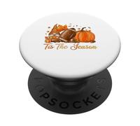 Sassy Gnome with Drink and Football for Thanksgiving Fun PopSockets Adhesive PopGrip