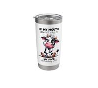 Sassy Grumpy Cow Face Funny Sarcastic Expression Stainless Steel Insulated Tumbler