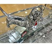 Sassy Home Silver Electroplated Sausage Dog Ornament with Music Headphones
