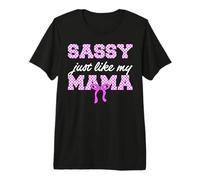 Sassy Just Like My Mama Checkered Coquette Bow Premium T-Shirt