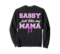Sassy Just Like My Mama Checkered Coquette Bow Sweatshirt