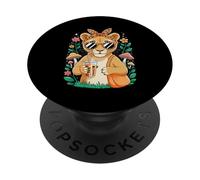 Sassy Lion Boba Milk Tea Lions PopSockets Adhesive PopGrip