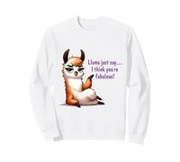 Sassy Llama Fabulous Pun Cartoon Animal Lover Design Sweatshirt