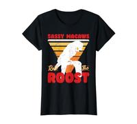 Sassy Macaws Rule The Roost Value Graphic T-Shirt, Women, Black, L
