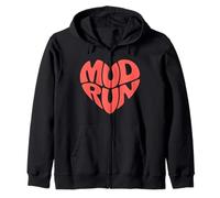 Sassy MUD RUN Heart Mudding Love Enthusiast Muddy Lover Zip Hoodie