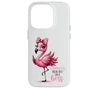 Sassy Pink Flamingo Whatever You Do Do It Like A Boss Case for iPhone 14 Pro