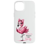 Sassy Pink Flamingo Whatever You Do Do It Like A Boss Case for iPhone 15 Plus