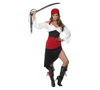 Sassy Pirate Wench Costume with Skirt, Black