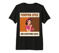 Sassy Pumpkin Spice Pin Up Girl Retro Fall Premium T-Shirt