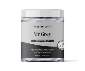 Sassy Scents Mr Grey Whipped Soap | Cleansing + Nourishing | Gentle For All Skin Types | 115g