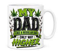SASSY SIPS Funny Dad Coffee Mug, 'My Dad Like a Regular Dad Only Way Higher' Novelty Gift, White Ceramic 11oz