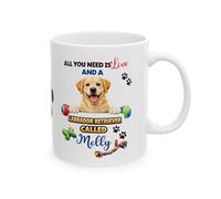 SASSY SIPS Personalised Custom Breed Coffee Mug, White Ceramic, Dog Lover Gift, 'All You Need is Love and A Dog Called', Custom Name & Breed, 11oz Ceramic Cup (Labrador Retriever)