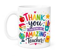 SASSY SIPS Teacher Appreciation Mug, Personalised Thank You for Being an Amazing Teacher, Double Sided 11oz Mug, Teacher Gift Ideas.