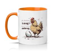 Sassy Souls A Chicken is an Eggs Way of Making Another Egg 11oz Ceramic Novelty Mug Chicken Lovers Funny Philosophical Quote Farm Life Tea Coffee Cup Gift Orange