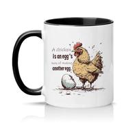 Sassy Souls A Chicken is an Eggs Way of Making Another Egg 11oz Ceramic Novelty Mug Funny Animal Farm Humour Tea Coffee Cup Gift Black