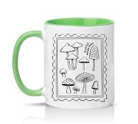 Sassy Souls A Little Autumn Magic 11oz Ceramic Novelty Mug Cottagecore Mushroom Nature Tea Coffee Cup Gift Green