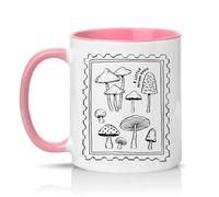 Sassy Souls A Little Autumn Magic 11oz Ceramic Novelty Mug Cottagecore Mushroom Nature Tea Coffee Cup Gift Pink