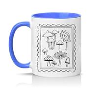 Sassy Souls A Little Autumn Magic 11oz Ceramic Novelty Mug Cottagecore Mushroom Nature Tea Coffee Cup Gift Blue