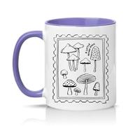 Sassy Souls A Little Autumn Magic 11oz Ceramic Novelty Mug Cottagecore Mushroom Nature Tea Coffee Cup Gift Light Purple