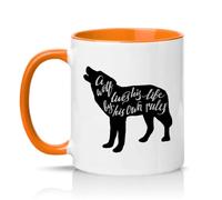 Sassy Souls A Wolf Lives His Life By His Own Rules 11oz Ceramic Novelty Mug Wolf Quote Animal Lovers Tea Coffee Cup Gift Orange